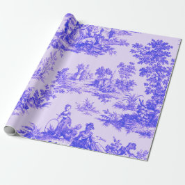 Franse toile de jouy blauw en wit decoupage cadeaupapier