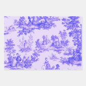 Franse toile de jouy blauw en wit decoupage inpakpapier vel (Voorkant 3)