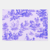 Franse toile de jouy blauw en wit decoupage inpakpapier vel (Voorkant)