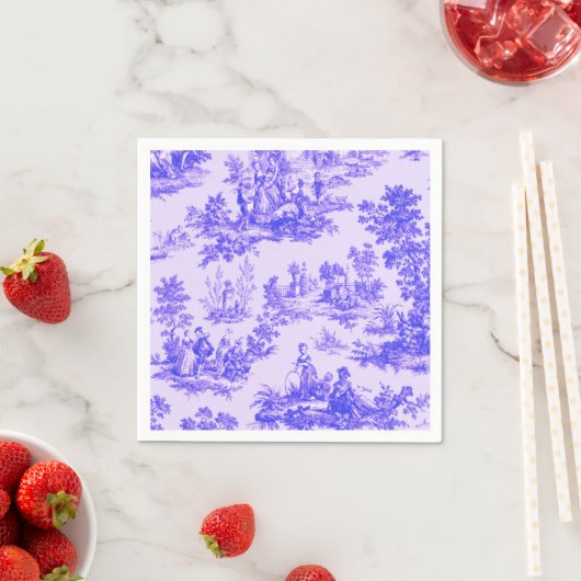 Franse toile de jouy blauw en wit decoupage servet (Insitu)