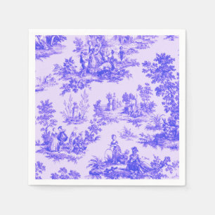 Franse toile de jouy blauw en wit decoupage servet