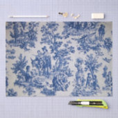 Franse toile de jouy blauw en wit decoupage tissuepapier (Craft)