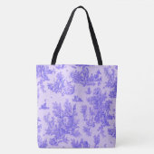 Franse toile de jouy blauw en wit elegant tote bag (Voorkant)