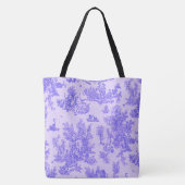 Franse toile de jouy blauw en wit elegant tote bag (Achterkant)