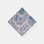 Franse toile de jouy blauw roze elegante decoupage servet (Hoek)