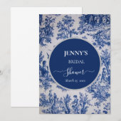 Franse Toile de Jouy Blauw-wit Vrijgezellenfeest Kaart (Voorkant / Achterkant)