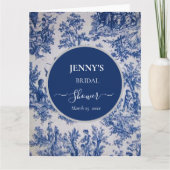 Franse Toile de Jouy Blauw-wit Vrijgezellenfeest Kaart (Voorkant)