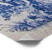 Franse Toile de Jouy Blauw-wit Vrijgezellenfeest Poster (Hoek)