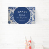 Franse Toile de Jouy Blauw-wit Vrijgezellenfeest Spandoek (Insitu)