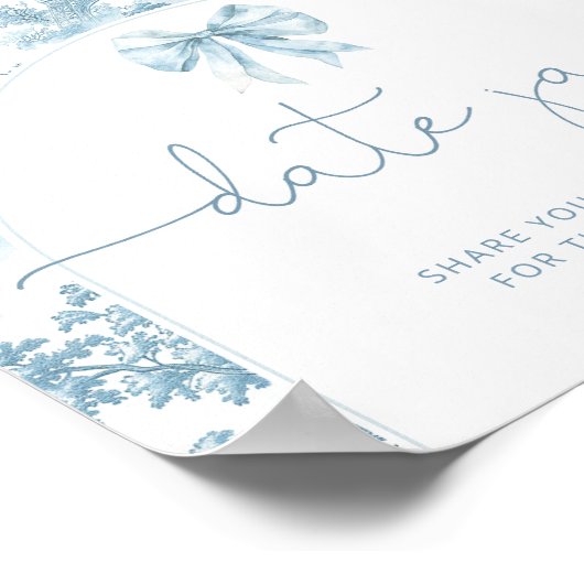 Franse Toile de jouy date nacht ideeën bruids Poster (Hoek)