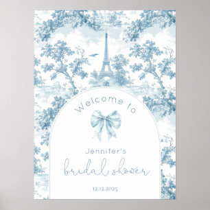 Franse Toile de Jouy Elegante boog Bruids Welkom Poster