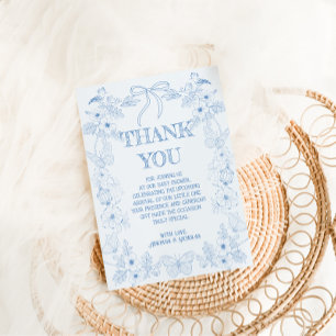 Franse Toile De Jouy Jongens Baby Shower  Bedankkaart