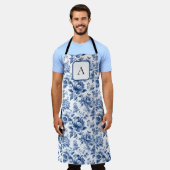  Franse Toile de Jouy Monogram Marine Blauw Schort (Gedragen)