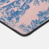 Franse toile de jouy roze en blauw elegant bureaumat (Hoek)