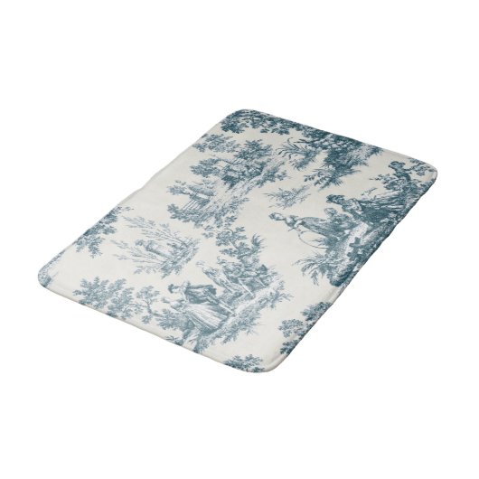 Franse toile de jouy sage groen elegant badmat (Gekanteld)