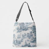 Franse toile de jouy sage groen elegant crossbody tas (Achterkant)