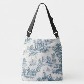 Franse toile de jouy sage groen elegant crossbody tas (Voorkant)