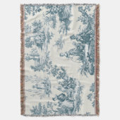 Franse toile de jouy sage groen elegant deken (Voorkant Verticaal)