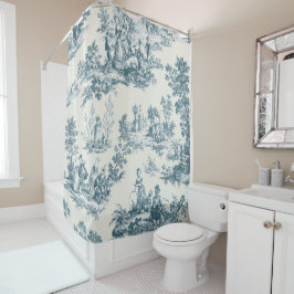 Franse toile de jouy sage groen elegant douchegordijn