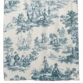 Franse toile de jouy sage groen elegant douchegordijn (Voorkant)