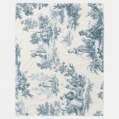 Franse toile de jouy sage groen elegant fleece deken (Voorkant)