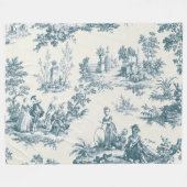 Franse toile de jouy sage groen elegant fleece deken (Voorkant (Horizontaal))