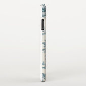 Franse toile de jouy sage groen elegant iPhone hoesje (Rechterkant)