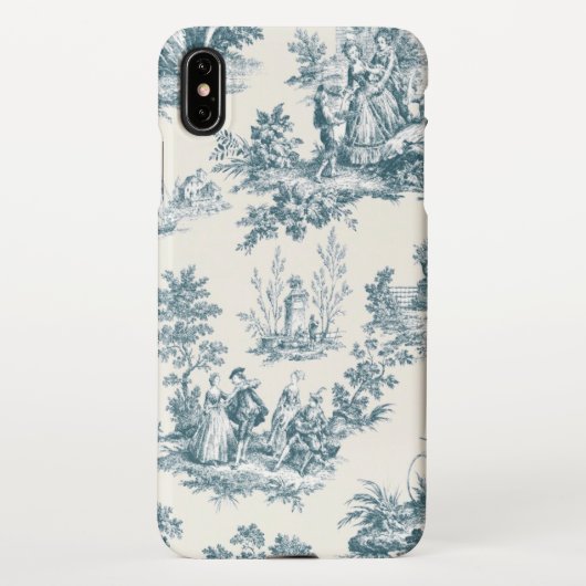 Franse toile de jouy sage groen elegant iPhone hoesje (Achterkant)