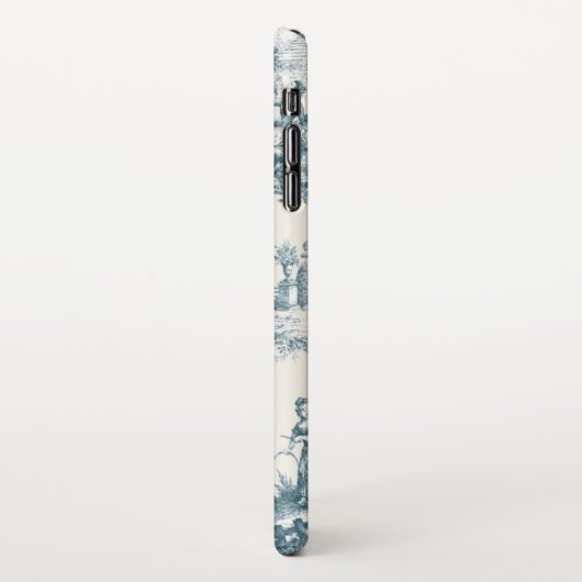 Franse toile de jouy sage groen elegant iPhone hoesje (Linkerkant)