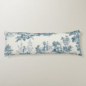 Franse toile de jouy sage groen elegant lichaamskussen (Achterkant)