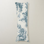 Franse toile de jouy sage groen elegant lichaamskussen (Voorkant Verticaal)