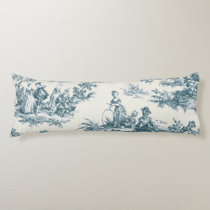 Franse toile de jouy sage groen elegant lichaamskussen