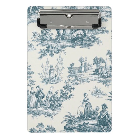 Franse toile de jouy sage groen elegant mini klembord (Voorkant)