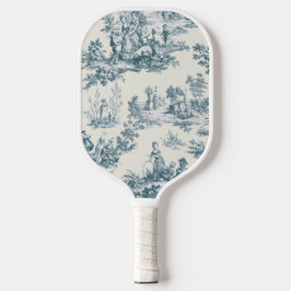 Franse toile de jouy sage groen elegant pickleball paddle