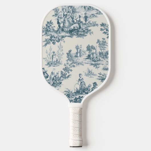 Franse toile de jouy sage groen elegant pickleball paddle (Voorkant)