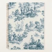 Franse toile de jouy sage groen elegant planner (Voorkant)