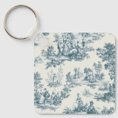 Franse toile de jouy sage groen elegant sleutelhanger (Voorkant)