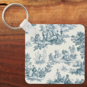 Franse toile de jouy sage groen elegant sleutelhanger (Voorkant)