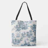 Franse toile de jouy sage groen elegant tote bag (Achterkant)