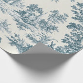 Franse toile de jouy sage groene decoupage cadeaupapier (Hoek)