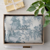 Franse toile de jouy sage groene decoupage tissuepapier (Geschenk)