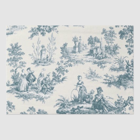 Franse toile de jouy sage groene decoupage tissuepapier (Voorkant)
