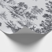 Franse toile de jouy zwart-wit decoupage cadeaupapier (Hoek)