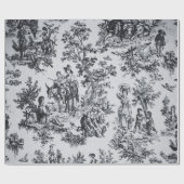 Franse toile de jouy zwart-wit decoupage cadeaupapier (Vlak)
