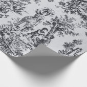 Franse toile de jouy zwart-wit decoupage cadeaupapier (Hoek)