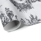 Franse toile de jouy zwart-wit decoupage cadeaupapier (Rol Hoek)