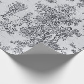 Franse toile de jouy zwart-wit decoupage cadeaupapier (Hoek)