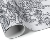 Franse toile de jouy zwart-wit decoupage cadeaupapier (Rol Hoek)