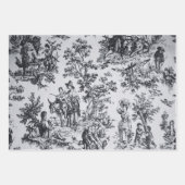 Franse toile de jouy zwart-wit decoupage inpakpapier vel (Voorkant 3)