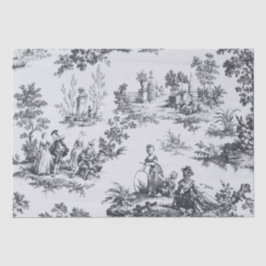 Franse toile de jouy zwart-wit decoupage tissuepapier